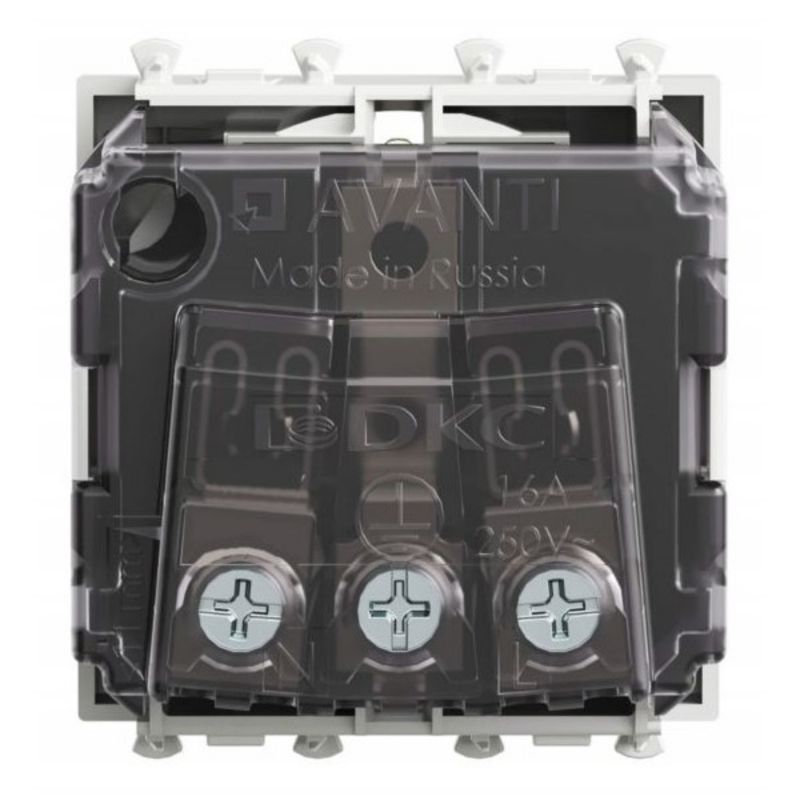 Розетка 1-м 2мод Avanti "Белое облако" 2P+E защ шторки — изображение 3