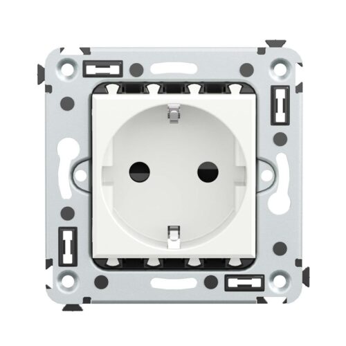 Розетка 1-м СП 2мод Avanti "Белое облако" 2P+E защ шторки