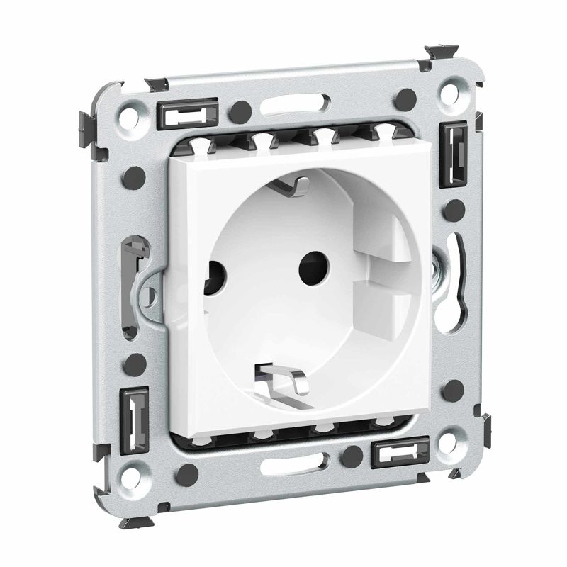 Розетка 1-м СП 2мод Avanti "Белое облако" 2P+E защ шторки — изображение 2