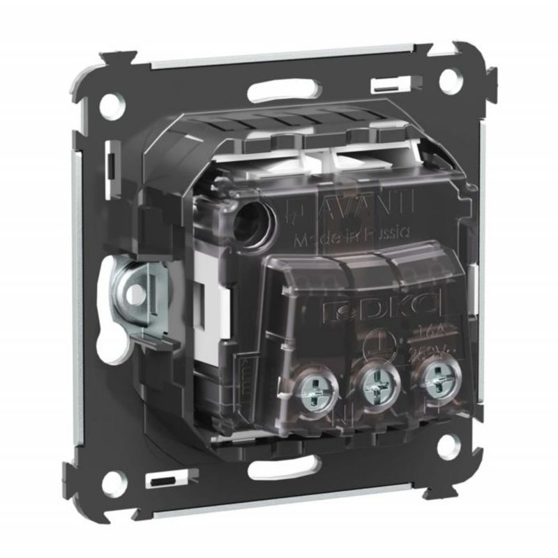 Розетка 1-м СП 2мод Avanti "Белое облако" 2P+E защ шторки — изображение 4