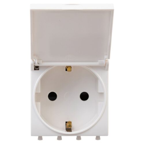 Розетка 1-м 2мод Avanti "Белое облако" 2P+E защ шторки с крышкой