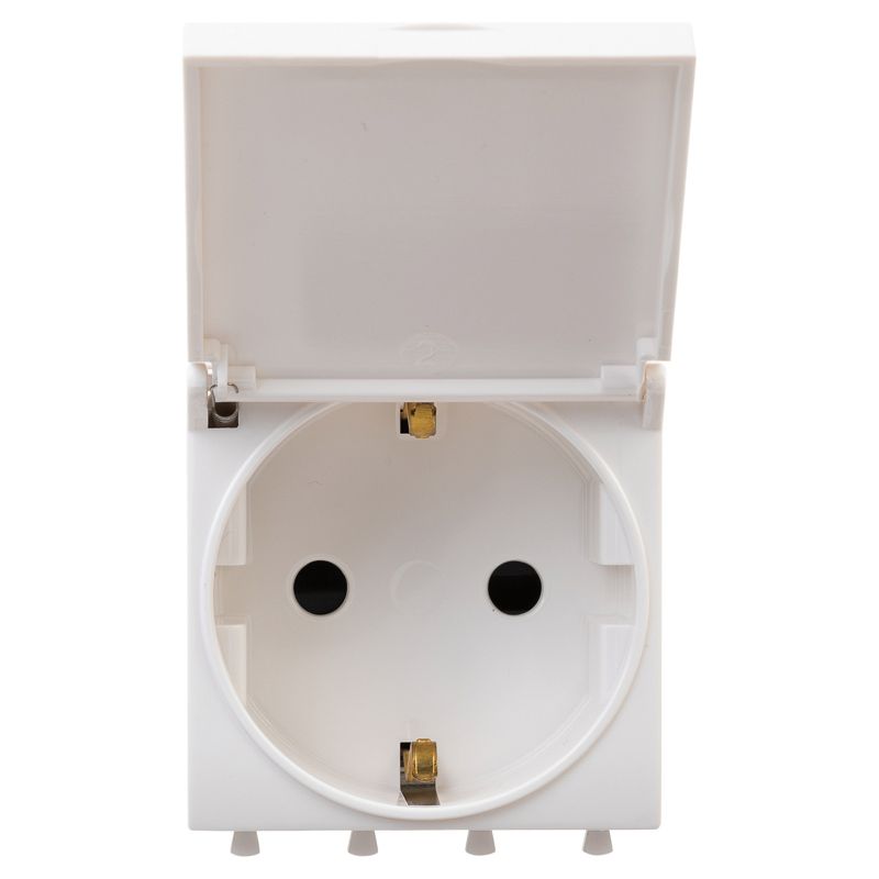 Розетка 1-м 2мод Avanti "Белое облако" 2P+E защ шторки с крышкой