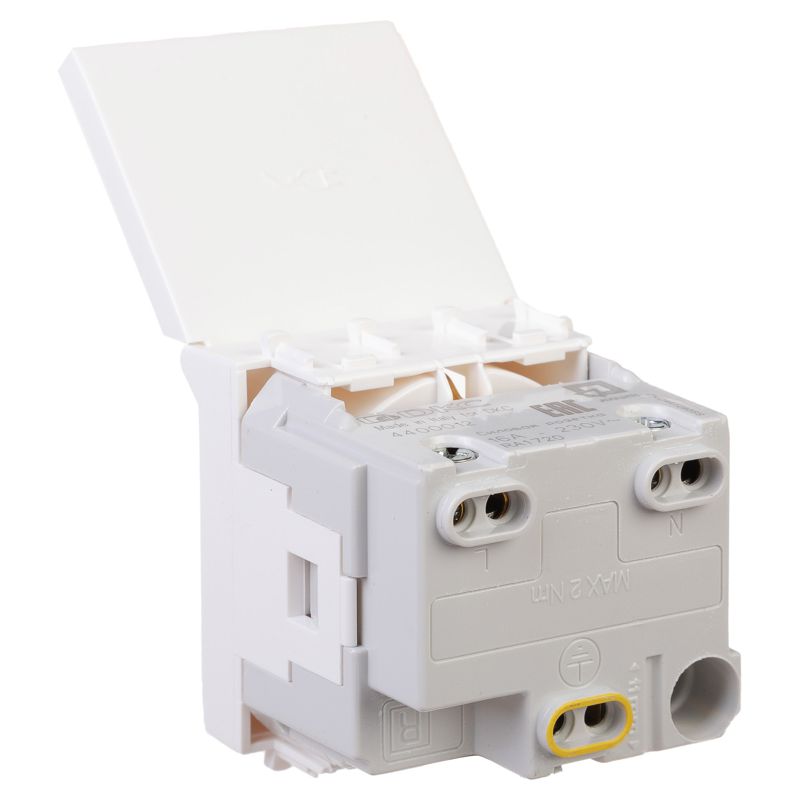 Розетка 1-м 2мод Avanti "Белое облако" 2P+E защ шторки с крышкой — изображение 4