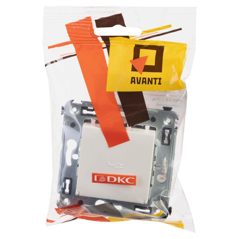 Розетка 1-м СП 2мод Avanti "Белое облако" 2P+E защ шторки с крышкой — изображение 5