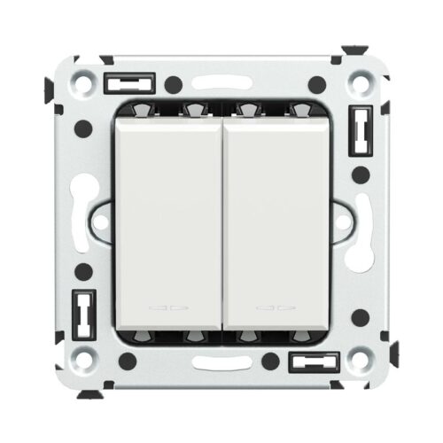 Выключатель 2-кл 2мод СП Avanti "Белое облако"