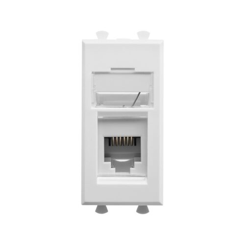 Розетка телефонная 1мод Avanti "Белое облако" RJ12 модульная