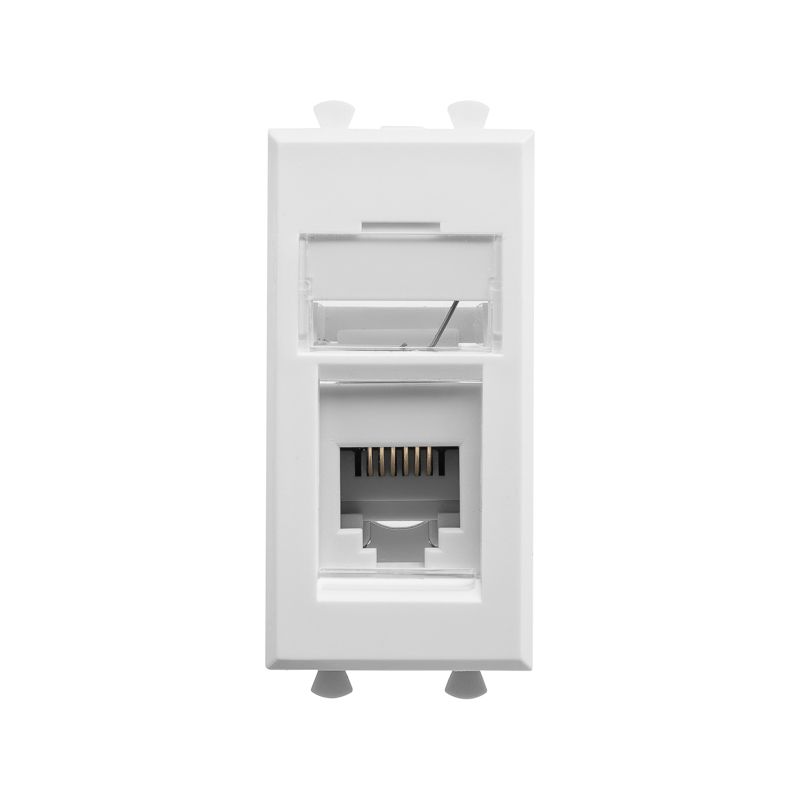 Розетка телефонная 1мод Avanti "Белое облако" RJ12 модульная