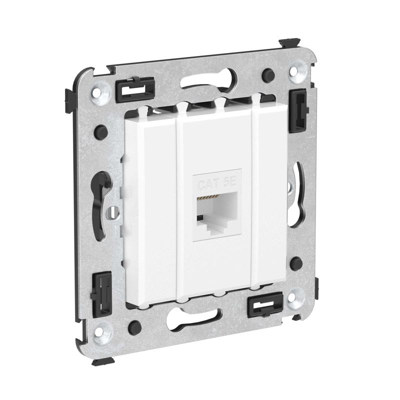 Розетка компьютерная 1-м СП Avanti "Белое облако" RJ45 кат.5E без шторок механизм — изображение 2