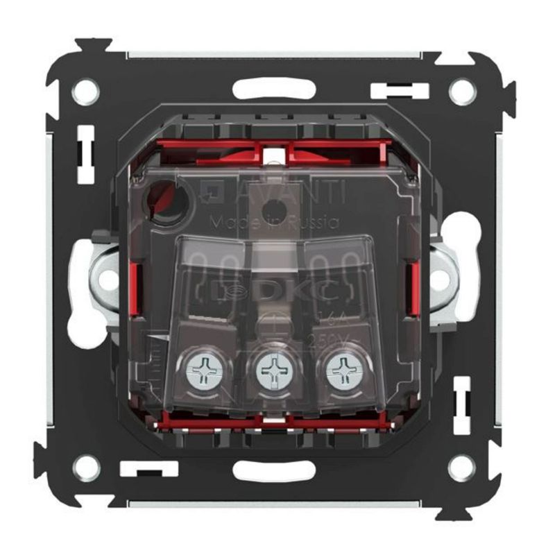 Розетка 1-м СП 2мод Avanti "Красный квадрат" 2P+E защ шторки — изображение 5