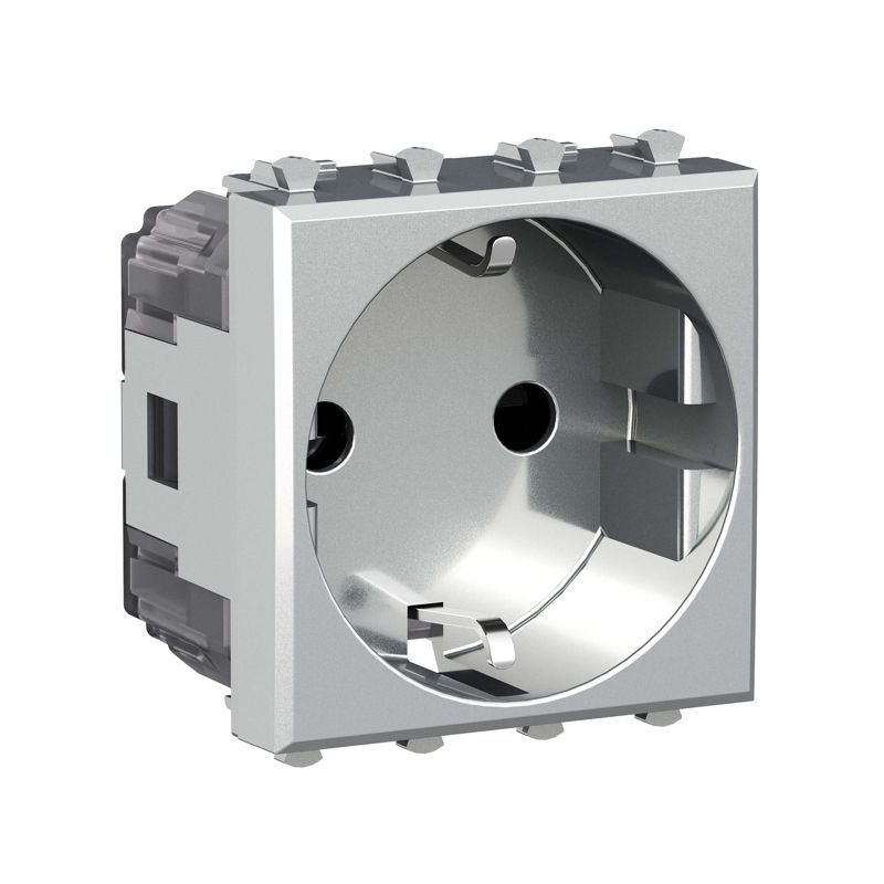 Розетка 1-м 2мод Avanti "Закаленная сталь" 2P+E защ шторки — изображение 2