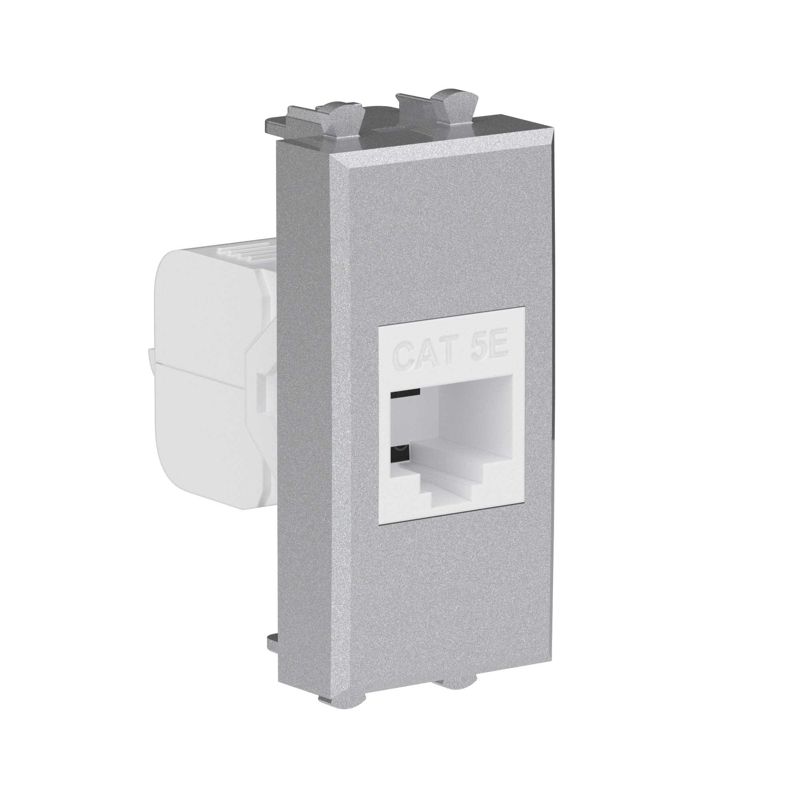 Розетка компьютерная 1мод Avanti "Закаленная сталь" RJ45 кат.5E без шторок модульная механизм — изображение 2