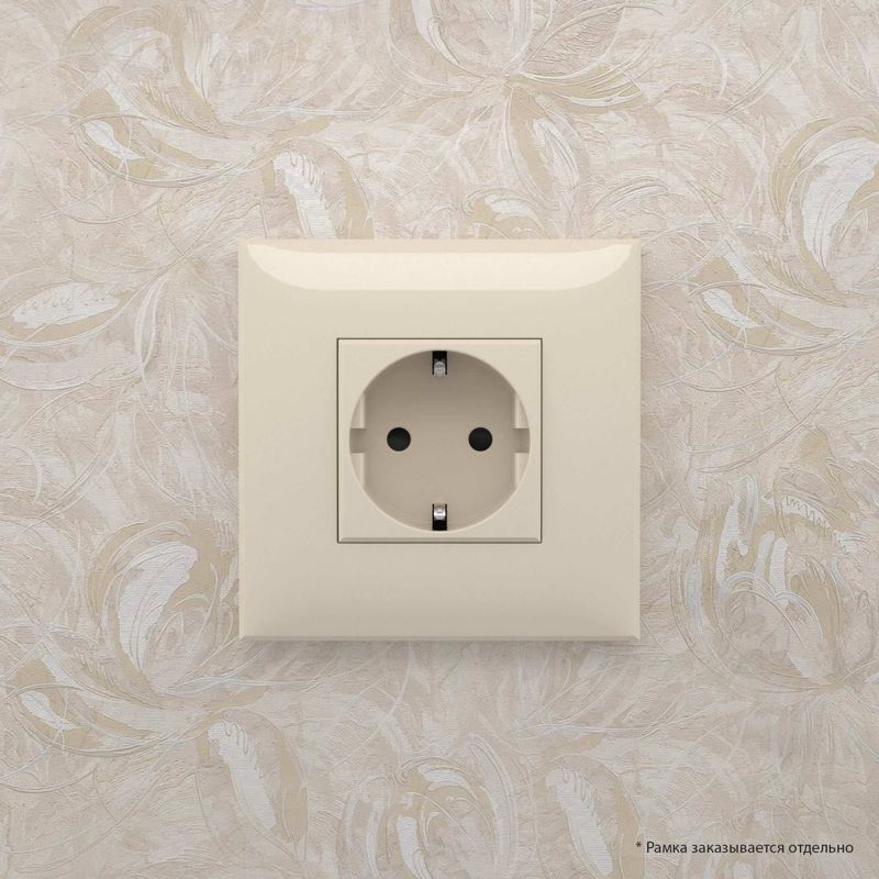 Розетка 1-м СП 2мод Avanti "Ванильная дымка" 2P+E защ шторки беж — изображение 5