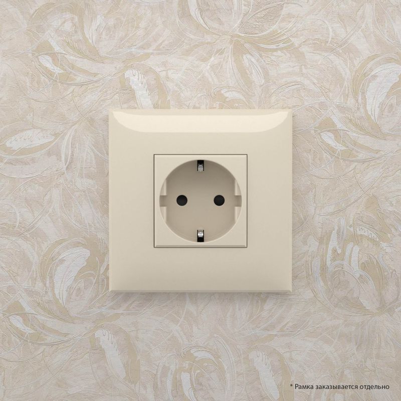 Розетка 1-м СП 2мод Avanti "Ванильная дымка" 2P+E защ шторки беж — изображение 6