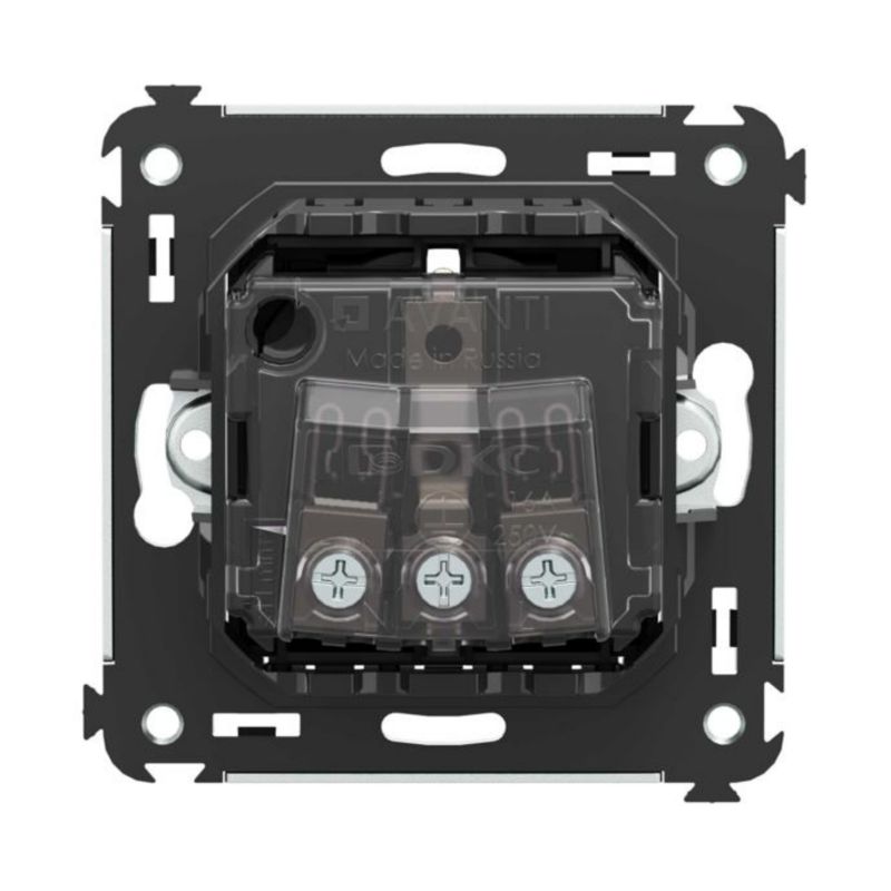Розетка 1-м СП 2мод Avanti "Черный матовый" 2P+E защ шторки механизм — изображение 3