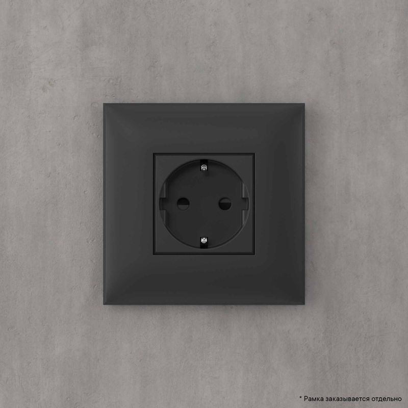 Розетка 1-м СП 2мод Avanti "Черный матовый" 2P+E защ шторки механизм — изображение 5