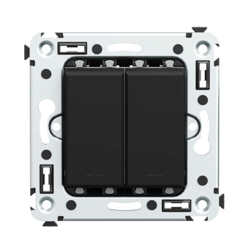 Выключатель 2-кл СП Avanti "Черный матовый"