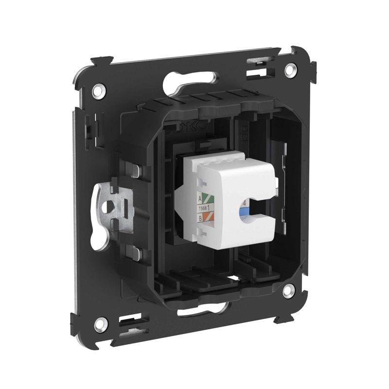 Розетка компьютерная 1-м СП Avanti "Черный матовый" RJ45 кат.5E без шторок механизм — изображение 3