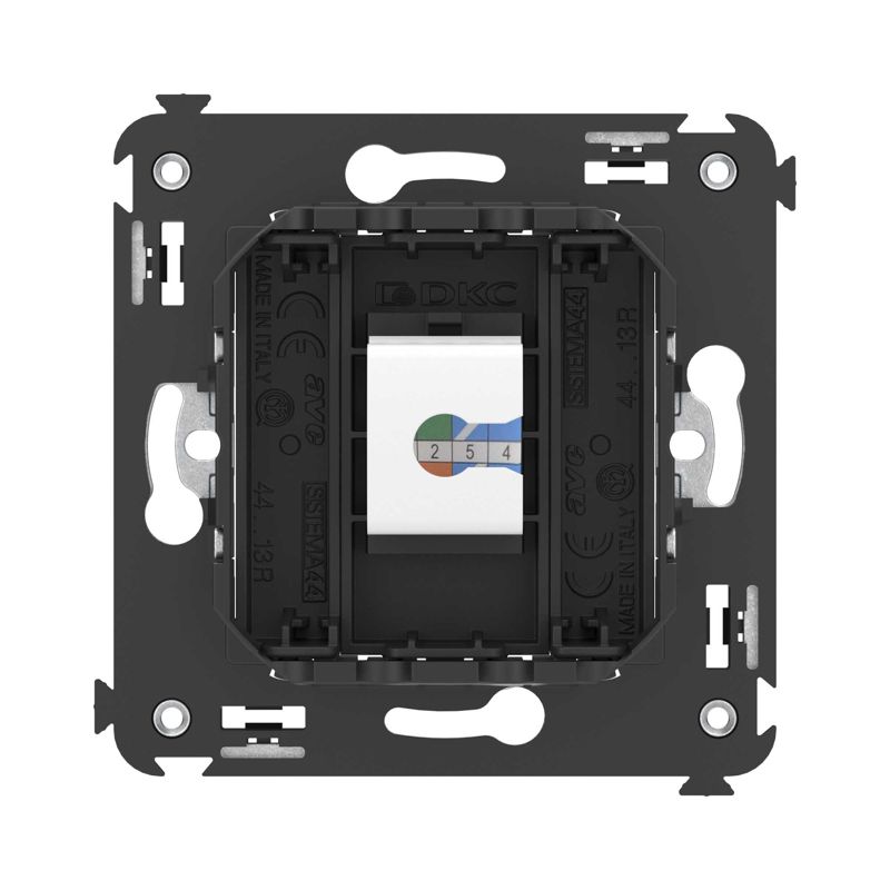 Розетка компьютерная 1-м СП Avanti "Черный матовый" RJ45 кат.5E без шторок механизм — изображение 4