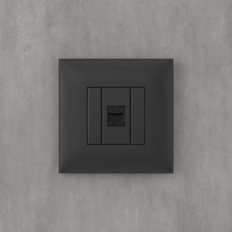 Розетка компьютерная 1-м СП Avanti "Черный матовый" RJ45 кат.5E без шторок механизм — изображение 5
