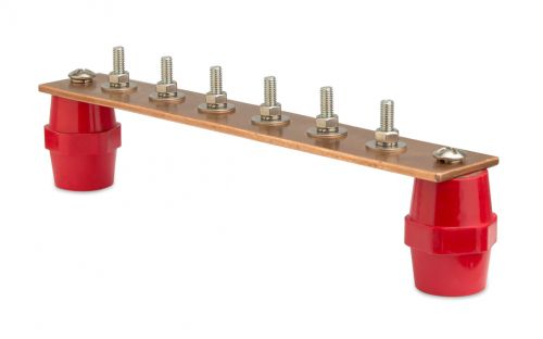 Шина главная заземляющая с изоляторами 10 подкл 380ммх40ммх4мм медь