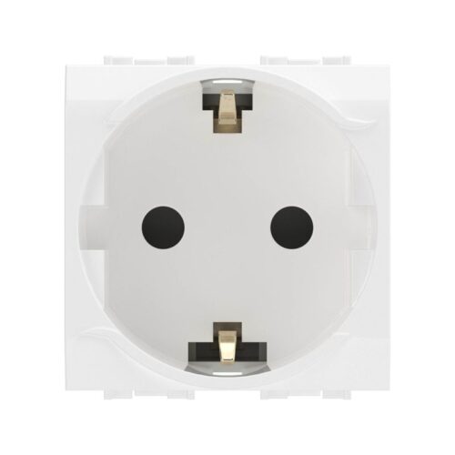 Розетка 1-м СП 2мод Brava с заземл 76482B