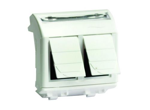 Розетка компьютерная 2-м СП 2мод Brava RJ45 кат.5E 76656B