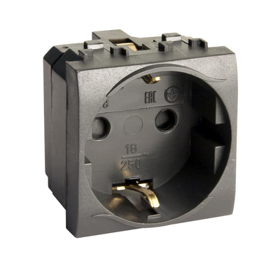 Розетка 1-м СП 2мод Brava с заземл 77482N