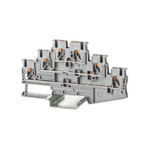 Клемма трехуровневая зажим push-in 6 точек VPR-2.5-3L-GY