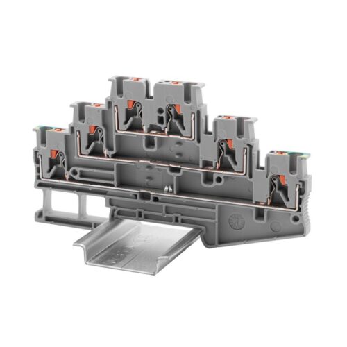 Клемма трехуровневая проходной уровень и заземл зажим