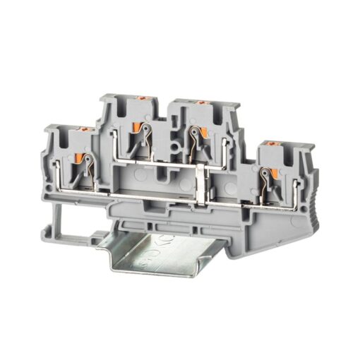 Клемма двухуровневая зажим push-in 4 с перемычкой 4кв.мм