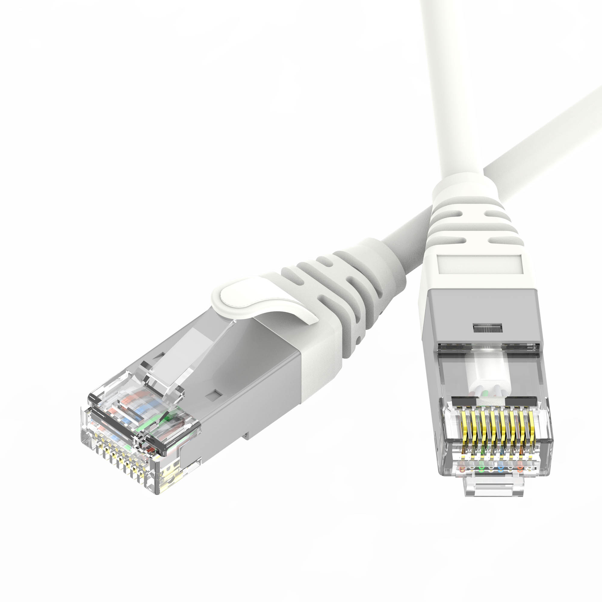 Патч-корд экранированный Ultra SLIM CAT6A S/FTP 4х2, 30 AWG, LSZH, белый, 0,2м